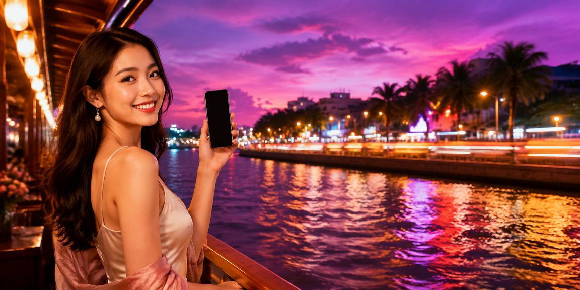 Người dùng nhâm nhi cà phê Buôn Ma Thuột và sử dụng điện thoại để tham gia cá cược trực tuyến