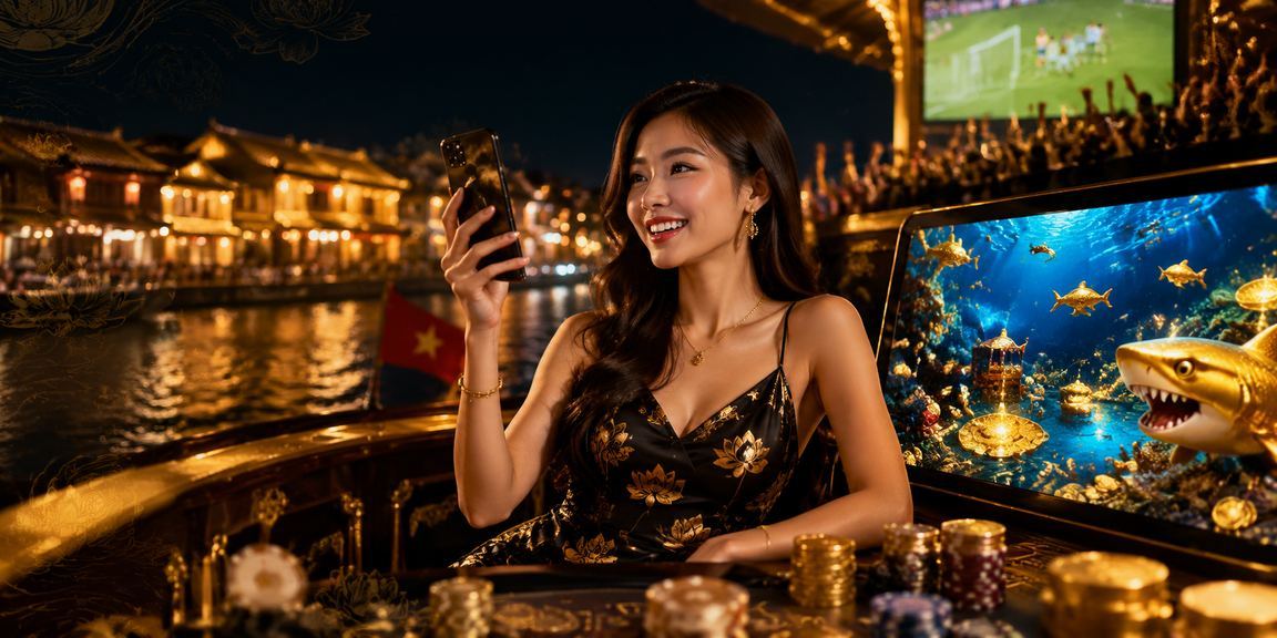 Người dùng tại Hội An ngồi cà phê buổi sáng duyệt trang đánh giá casino trên điện thoại